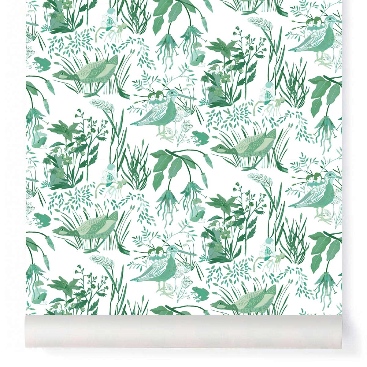 Little Cabari papier peint FIREFLIES vert