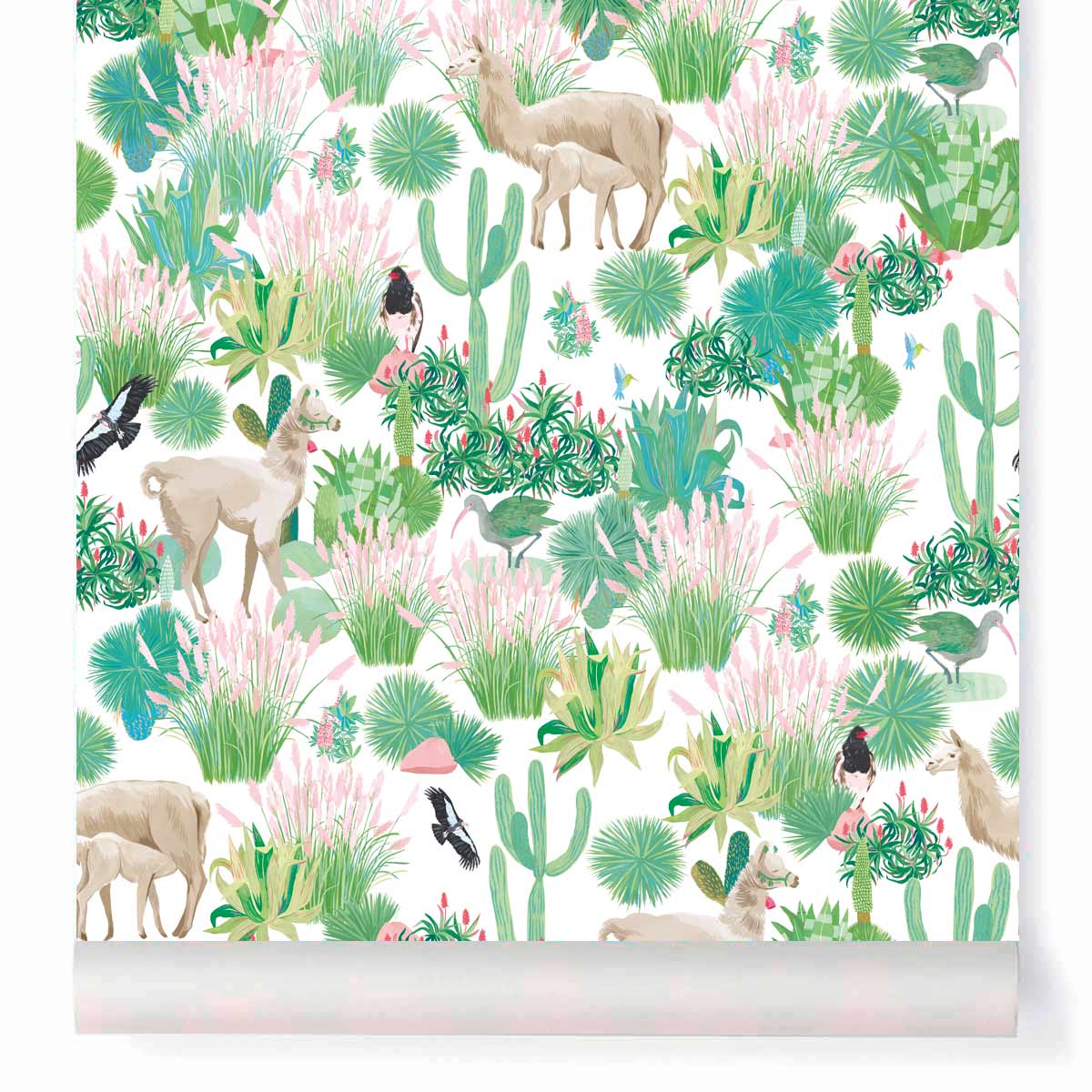 Carta da parati Little Cabari PAMPICHULLA Rosa