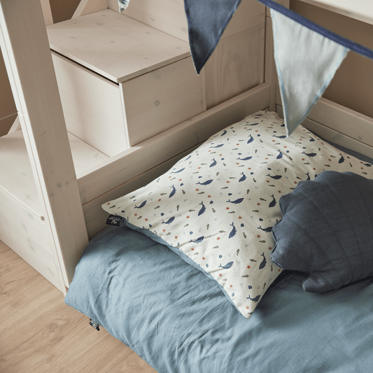 Lifetime Kidsrooms Lit superposé avec escalier 154 cm - Original Blanc