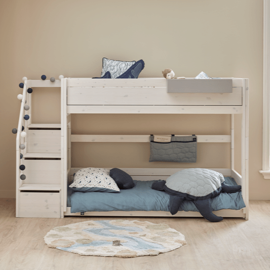 Lifetime Kidsrooms Lit superposé avec escalier 154 cm - Original Whitewash