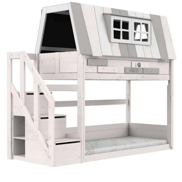 Lifetime Kidsrooms Lit de maison avec escalier - My Hangout Whitewash