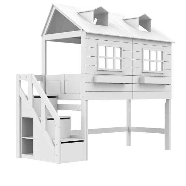 Lifetime Kidsrooms Loft bed 128 cm - Lake House White