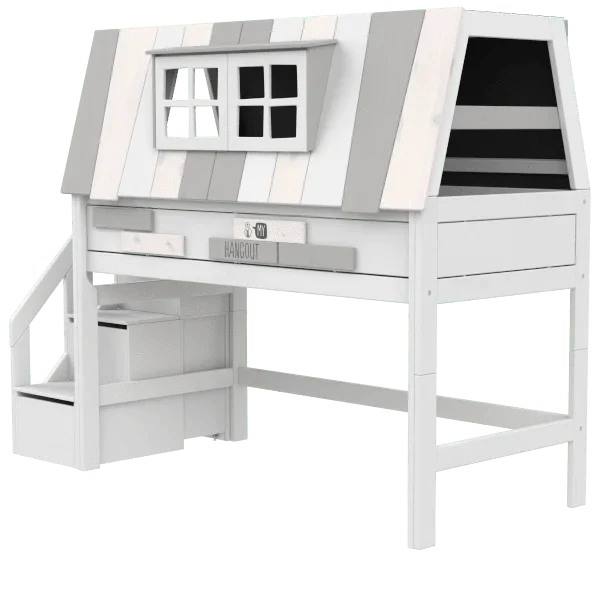Lifetime Kidsrooms Hochbett mit Treppe 128 cm - My Hangout Weiss