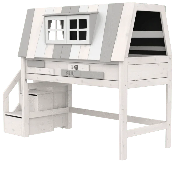 Lifetime Kidsrooms Letto a soppalco con scala 128 cm - My Hangout Whitewash