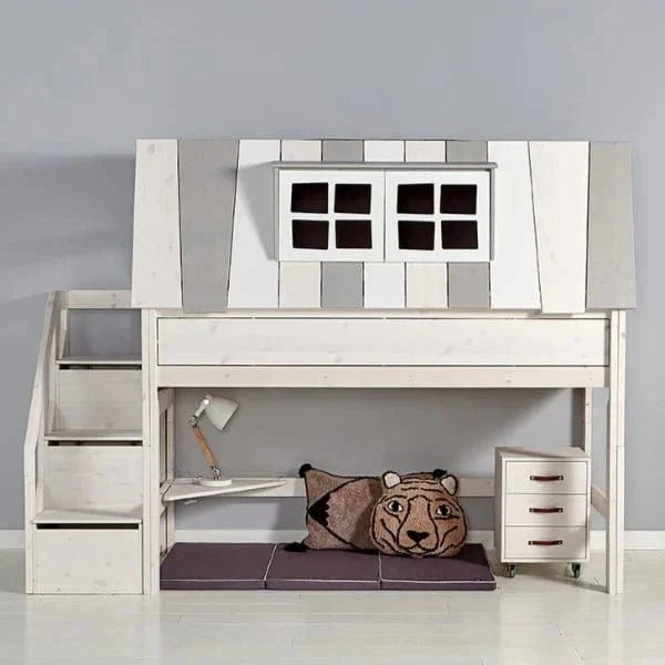 Lifetime Kidsrooms Hochbett mit Treppe 128 cm - My Hangout Weiss