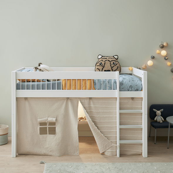 Lifetime Kidsrooms Letto a soppalco 128 cm con scala - Breeze White