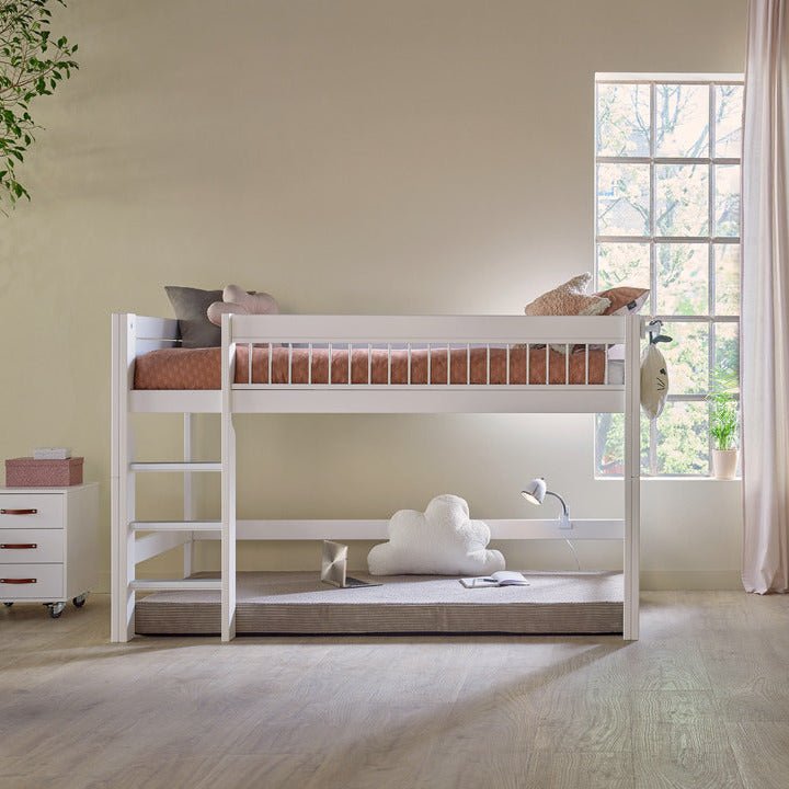 Lifetime Kidsrooms Hochbett 128 cm mit Leiter – Breeze Weiss