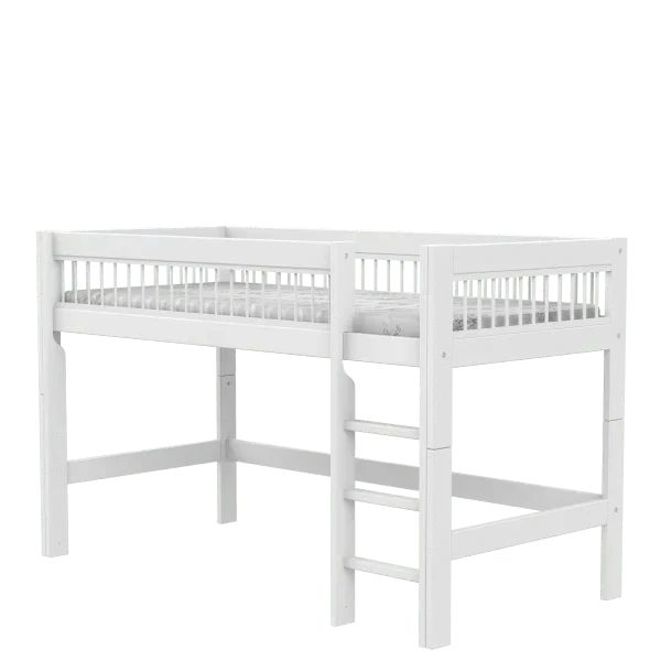 Lifetime Kidsrooms Letto a soppalco 128 cm con scala - Breeze White