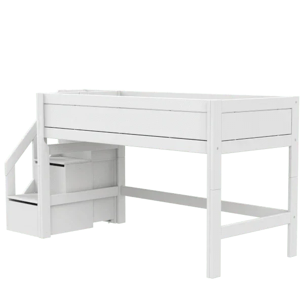 Lifetime Kidsrooms loft bed 128 cm with stairs - Original White
