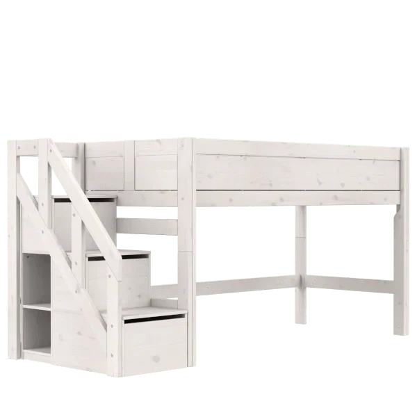 Lifetime Kidsrooms loft bed 128 cm with stairs - Original White