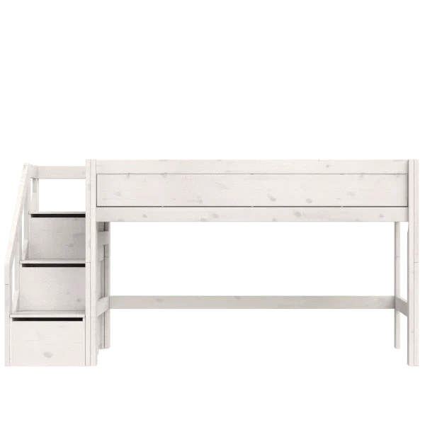 Lifetime Kidsrooms loft bed 128 cm with stairs - Original White