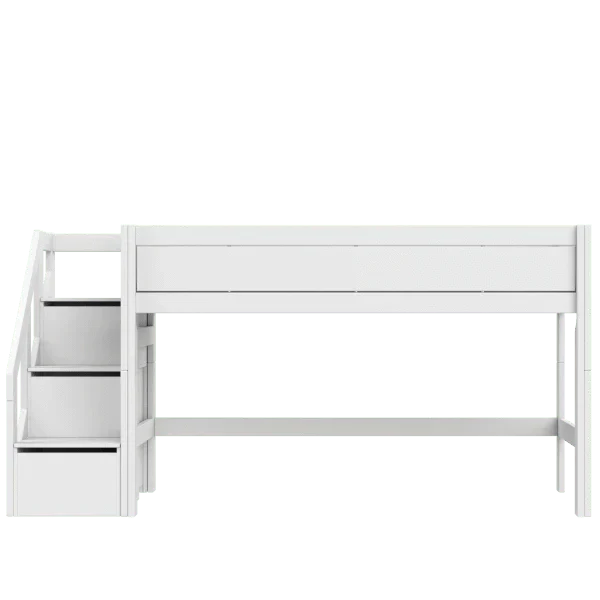Lifetime Kidsrooms loft bed 128 cm with stairs - Original White