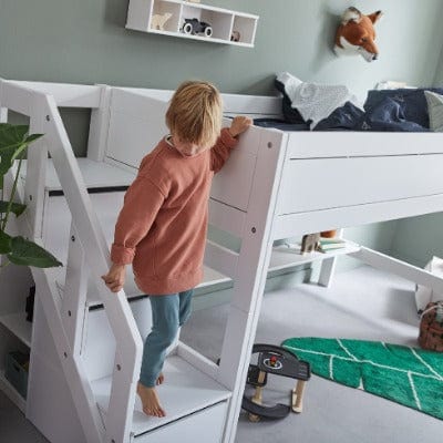 Lifetime Kidsrooms loft bed 128 cm with stairs - Original White