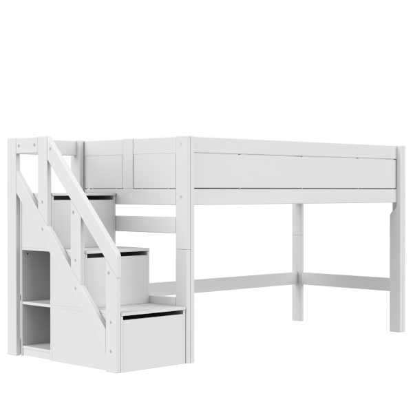 Lifetime Kidsrooms loft bed 128 cm with stairs - Original White