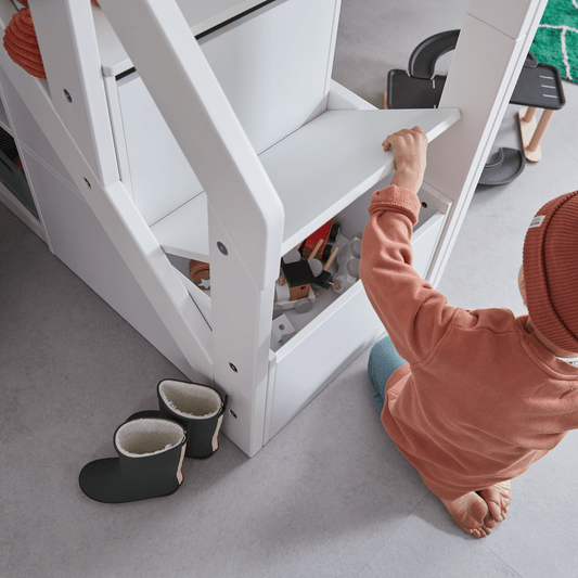 Lifetime Kidsrooms Lit surélevé avec escalier 128 cm - Breeze Blanc