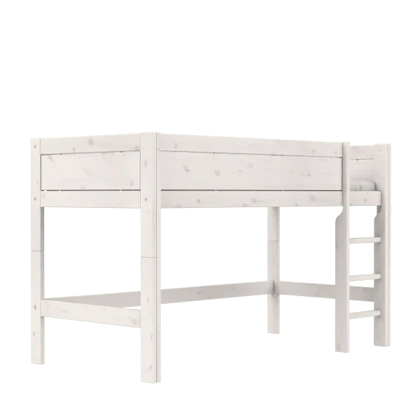 Lifetime Kidsrooms Lit surélevé 128 cm avec échelle - Original Whitewash