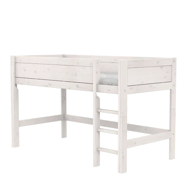 Lifetime Kidsrooms Lit surélevé 128 cm avec échelle - Original Whitewash