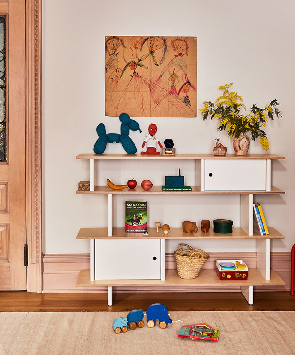 Oeuf NYC mini library, white / birch