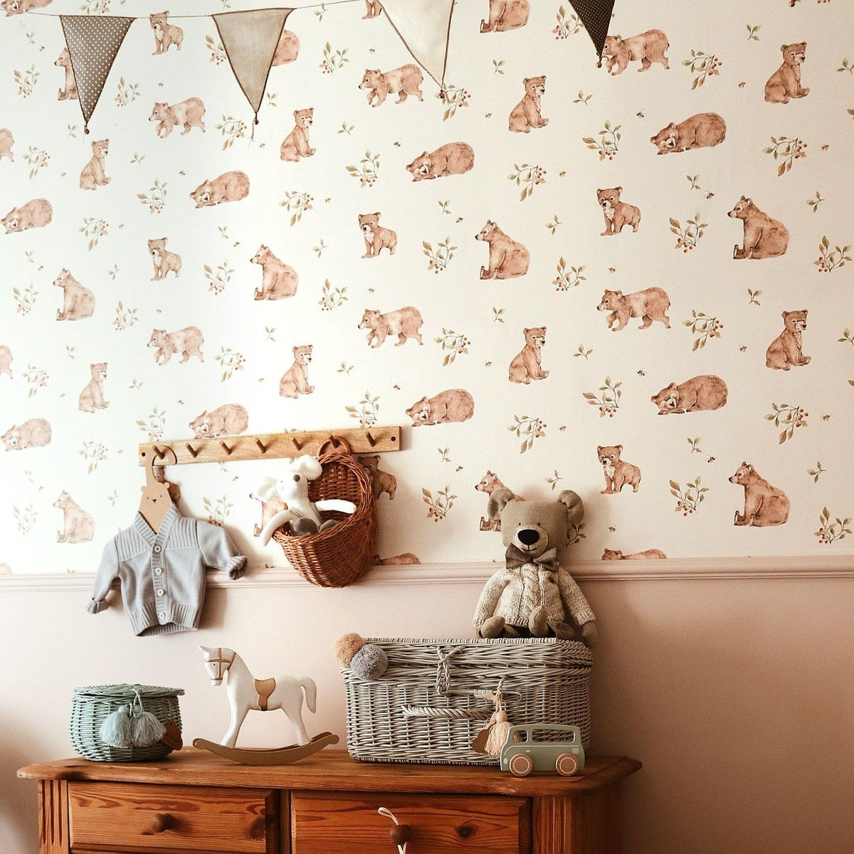 Dekornik Tapete Little Bears Streifen 50 x 280