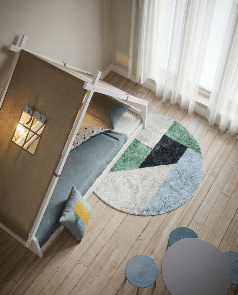 Lifetime Kidsrooms Montessori Bodenbett - Elements mit Tipi