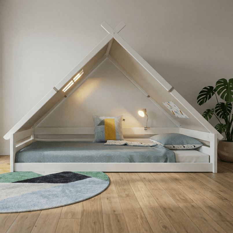 Lifetime Kidsrooms Montessori Bodenbett - Elements mit Tipi