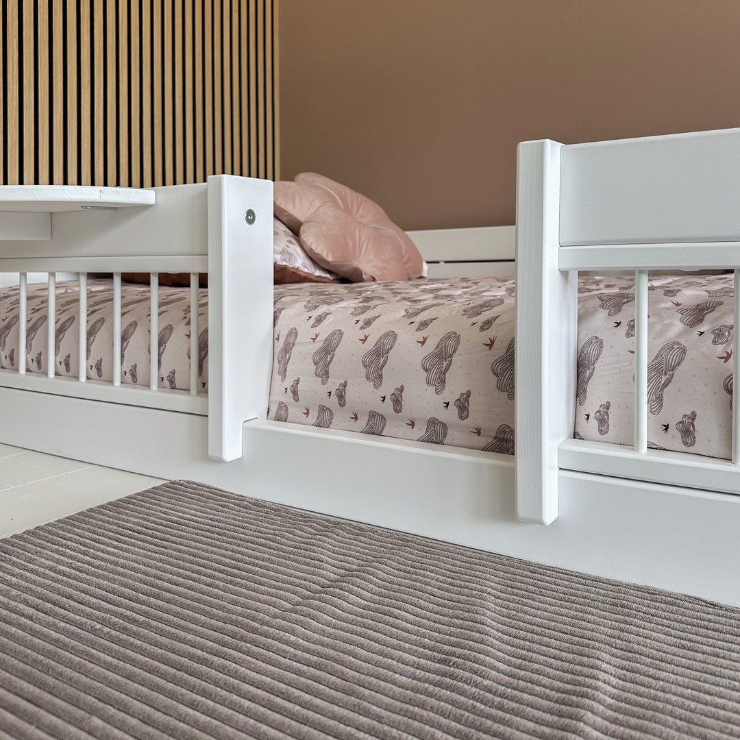 Lifetime Kidsrooms Montessori floor bed 120 with frame for fabric roof White