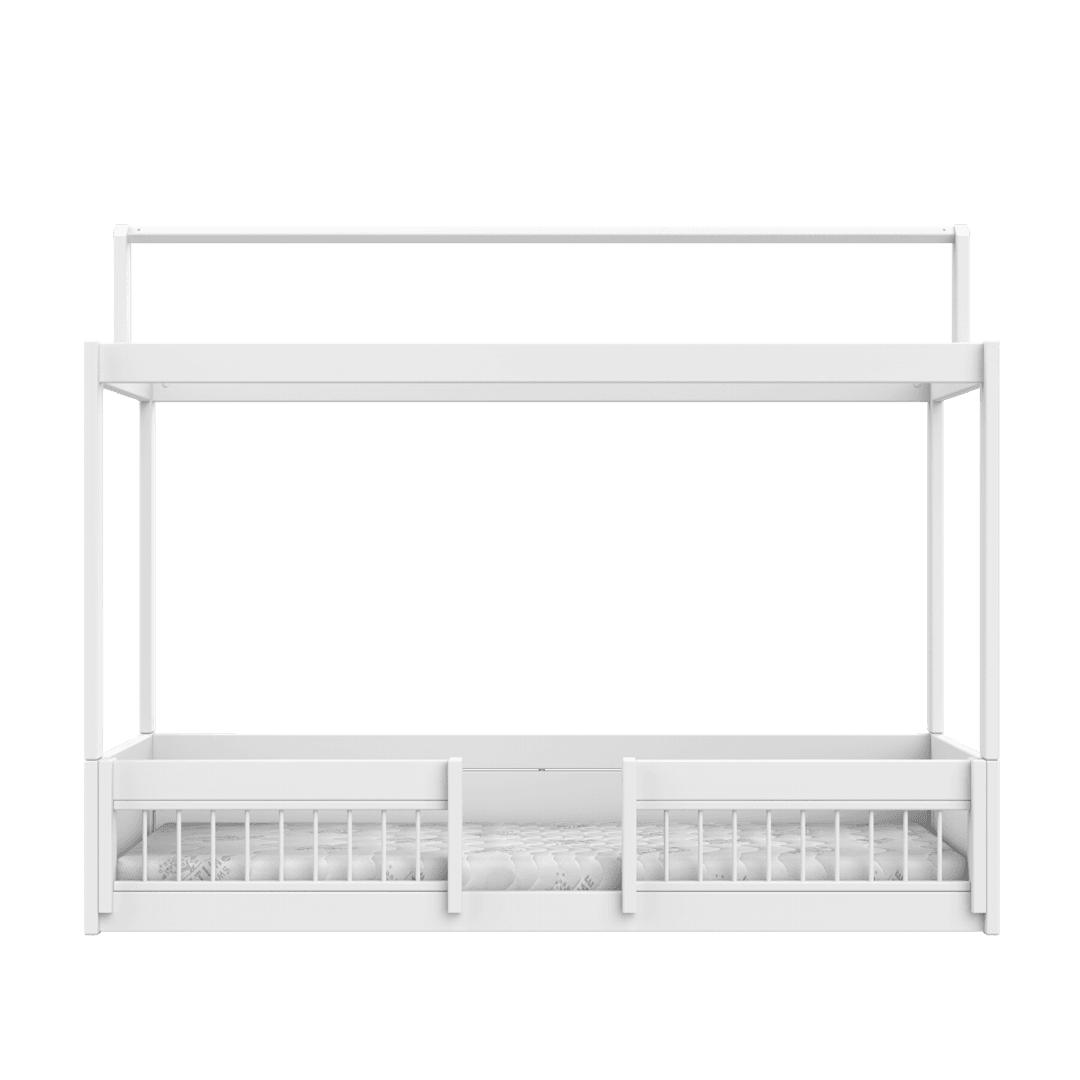 Lifetime Kidsrooms Montessori floor bed with frame for fabric top and bed fronts White