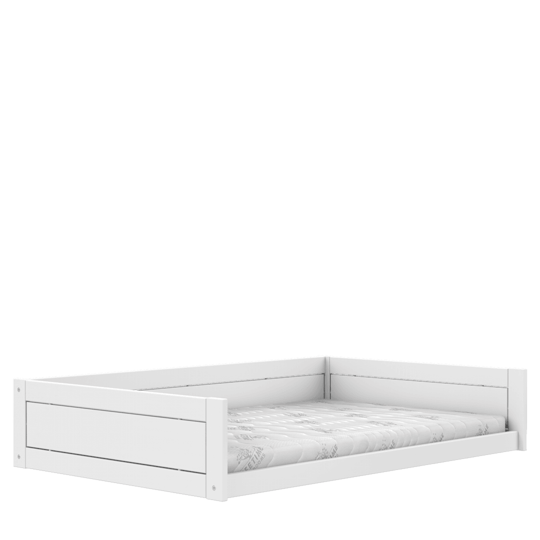 Lifetime Kidsrooms Montessori Lit de sol 120 avec support pour toit en toile Blanc