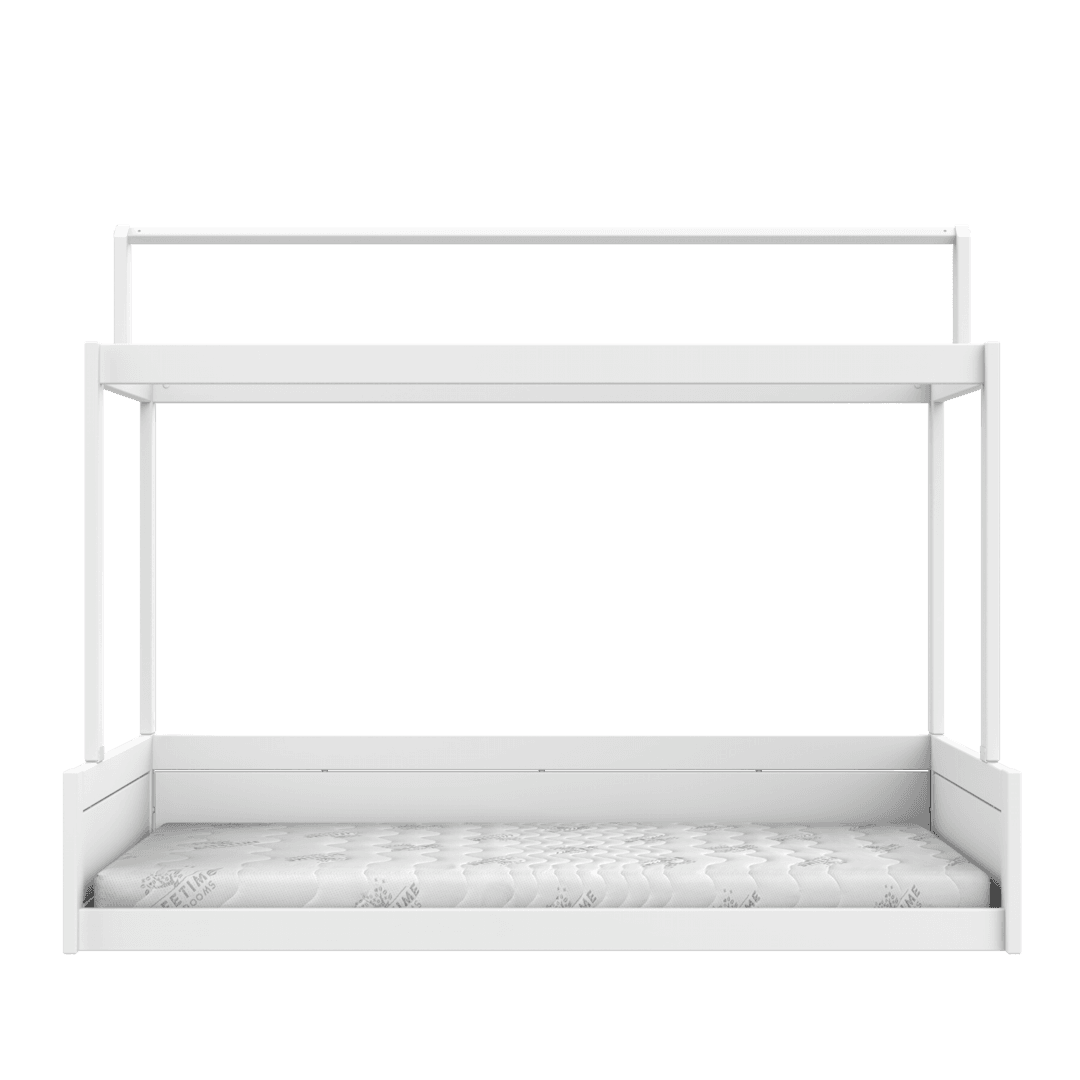 Lifetime Kidsrooms Montessori Lit de sol 120 avec support pour toit en toile Blanc