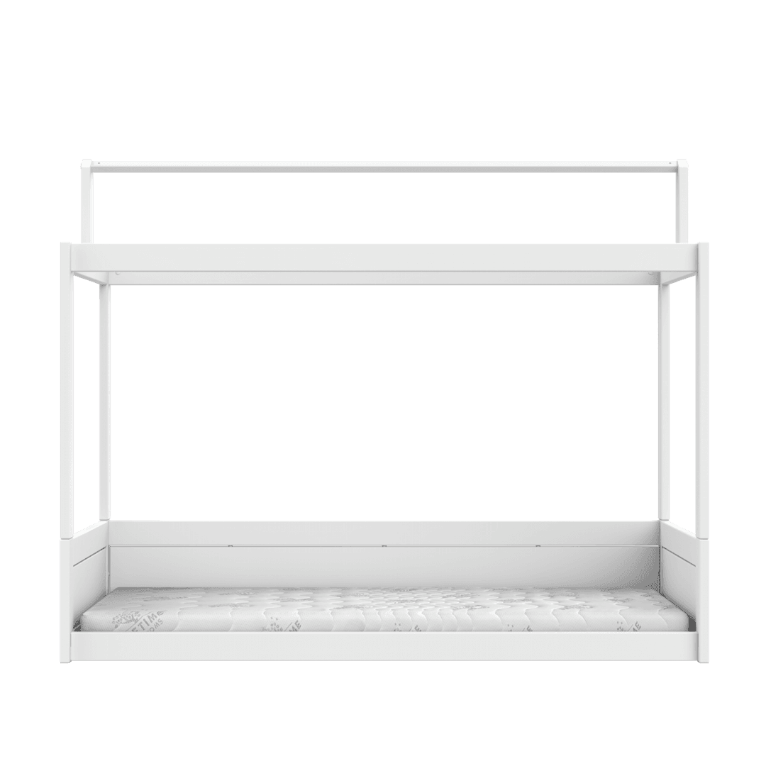 Lifetime Kidsrooms Montessori Lit de sol avec support pour toit en toile Blanc