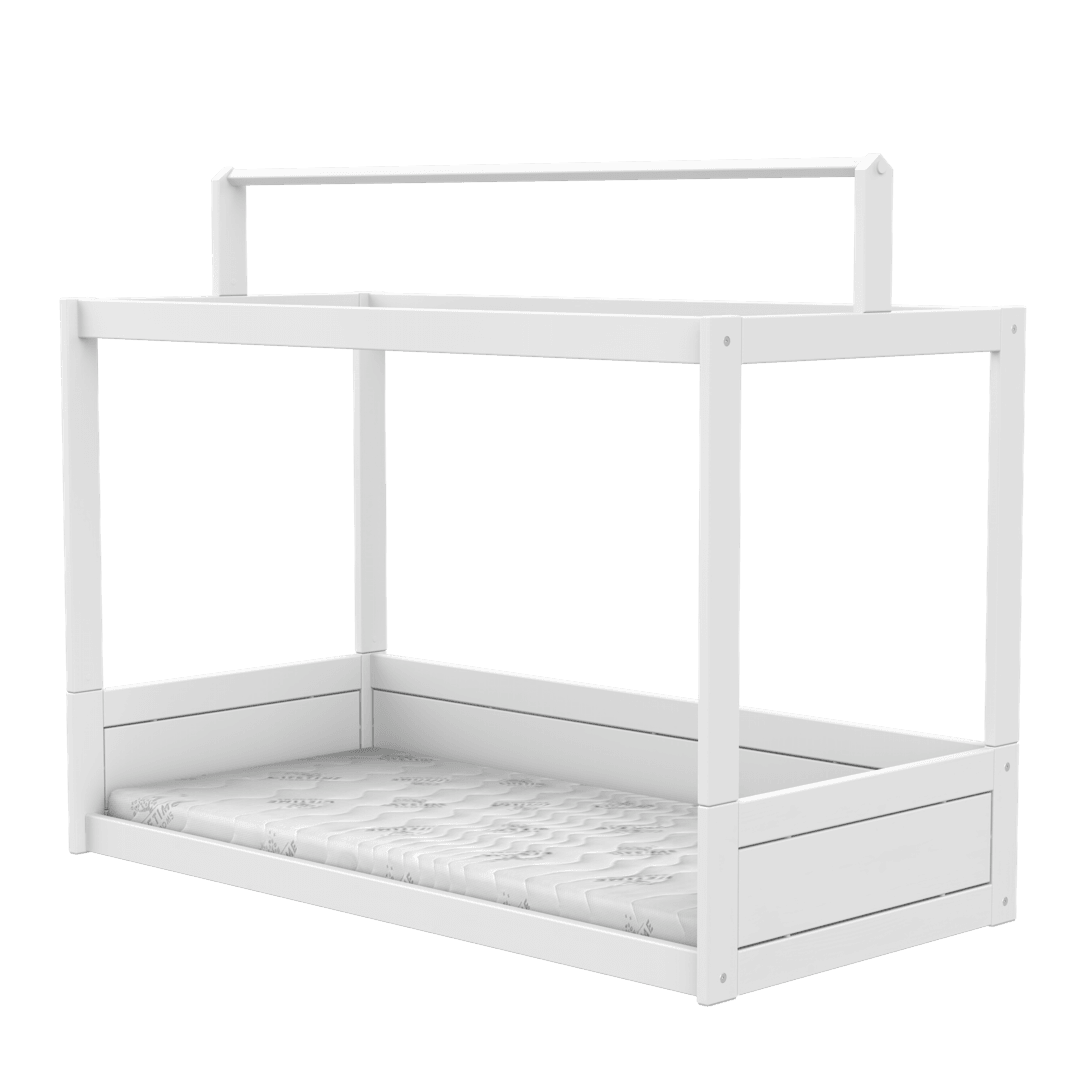 Lifetime Kidsrooms Montessori Lit de sol avec support pour toit en toile Blanc