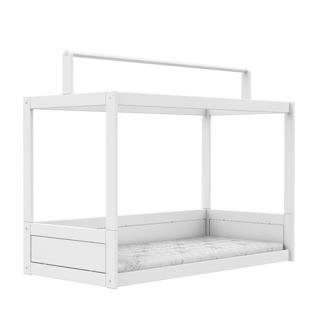 Lifetime Kidsrooms Montessori Lit de sol avec support pour toit en toile Blanc