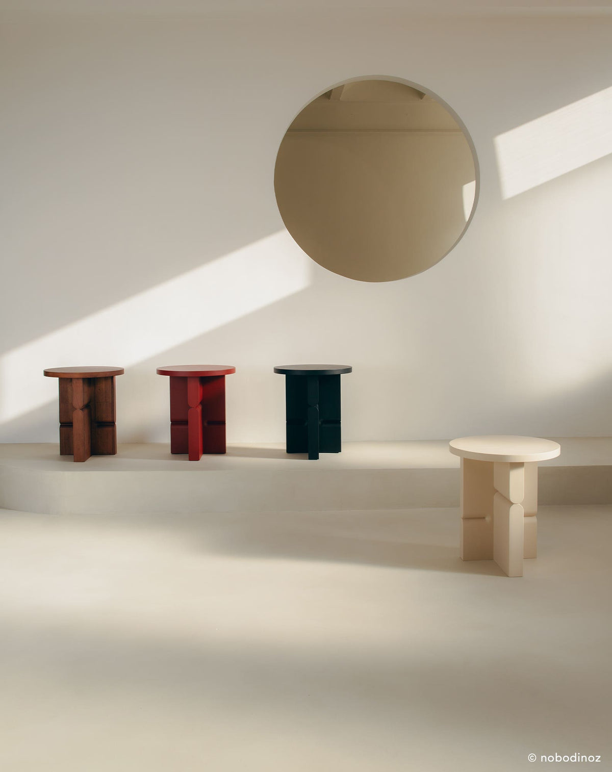 Sgabello e tavolino Nobodinoz Noon variante legno colorato 0766