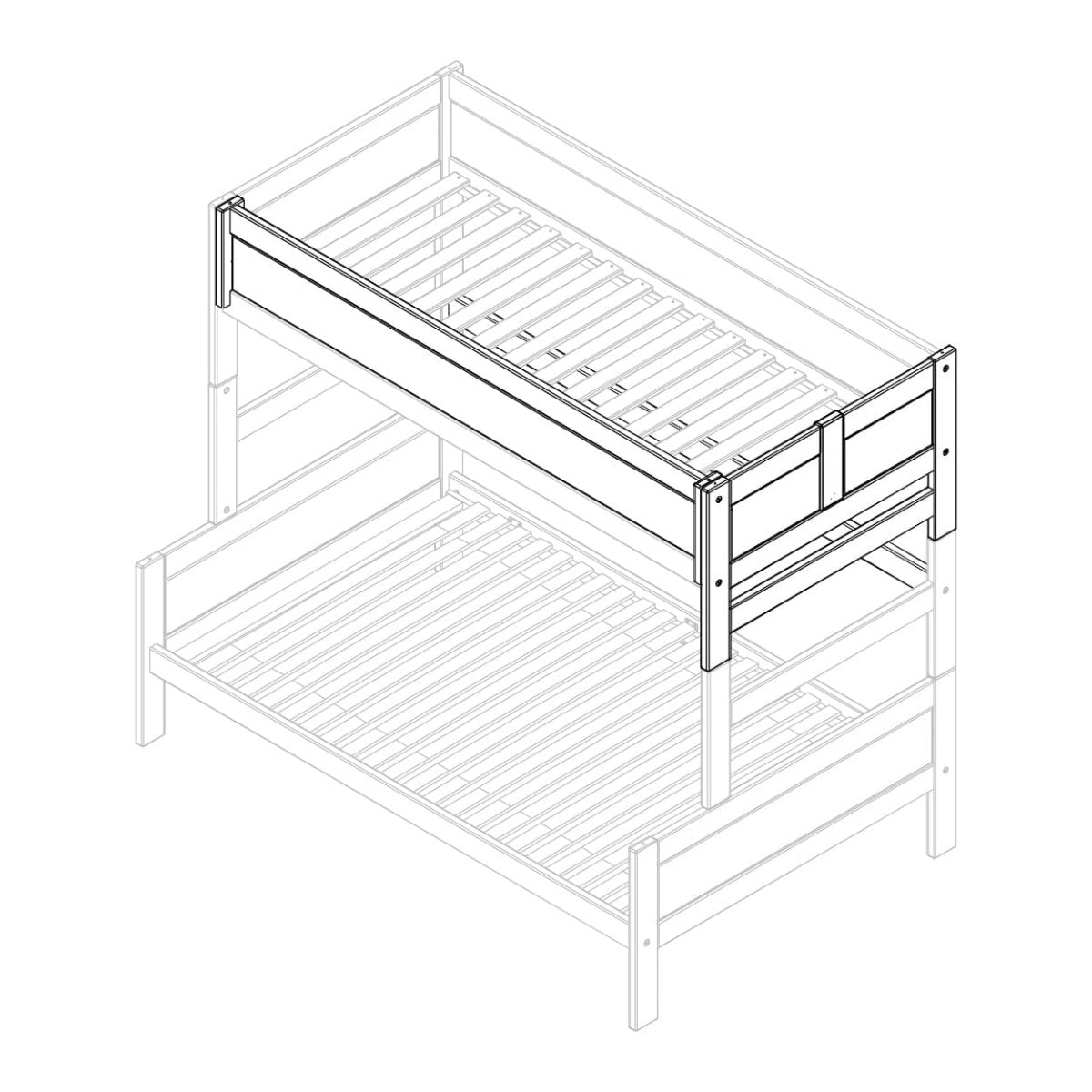 Lifetime Kidsrooms conversion set for bunk bed with stairs Whitewash