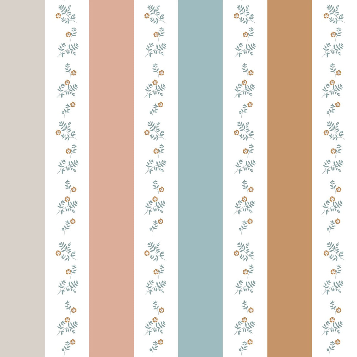 Dekornik Tapete Portofino Colour Streifen with flowers Streifen 100 x 280