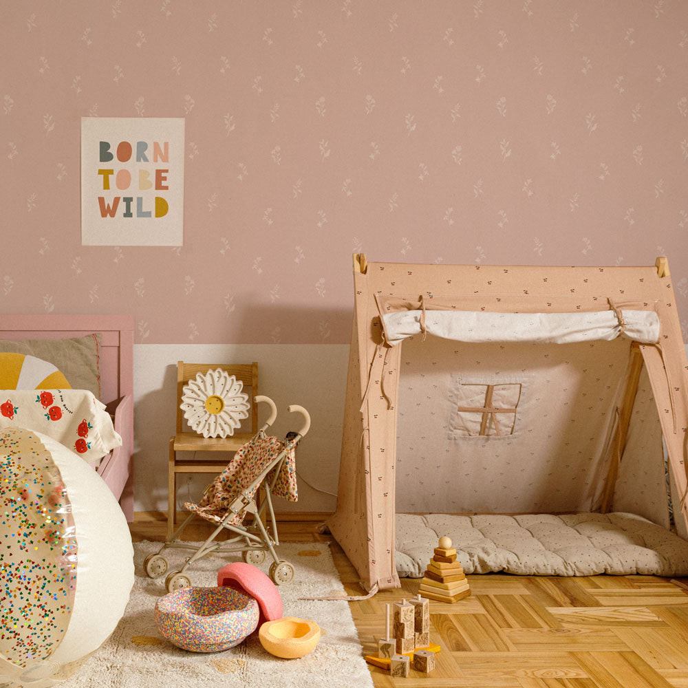 Dekornik wallpaper pink subtle twigs stripes 50 x 280