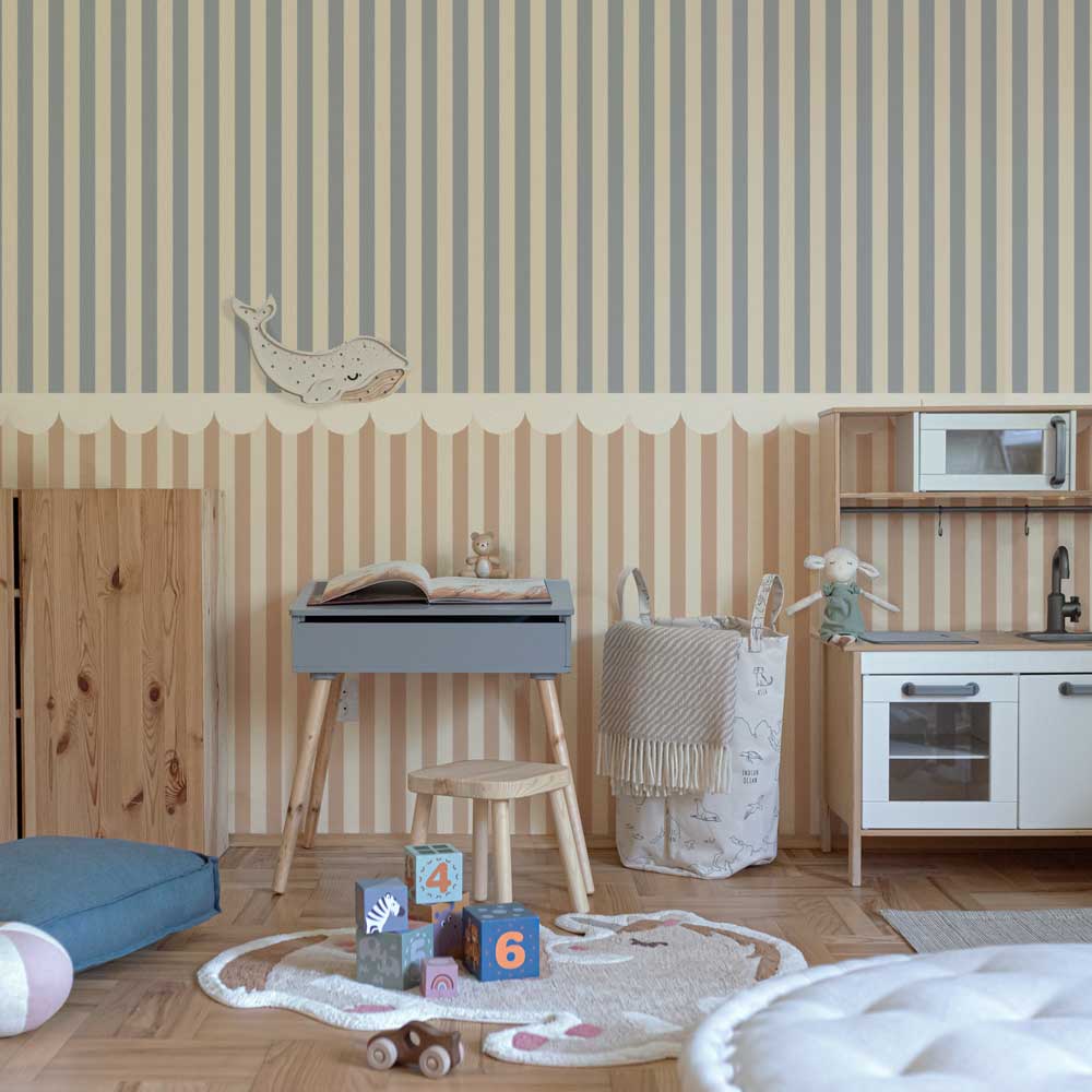 Dekornik wallpaper Simple Rustic Classic Light stripes 50 x 280