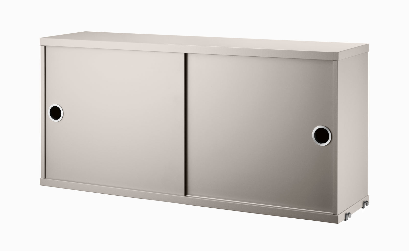 Cabinet with Sliding Doors w78 x d20 x h37 cm Beige