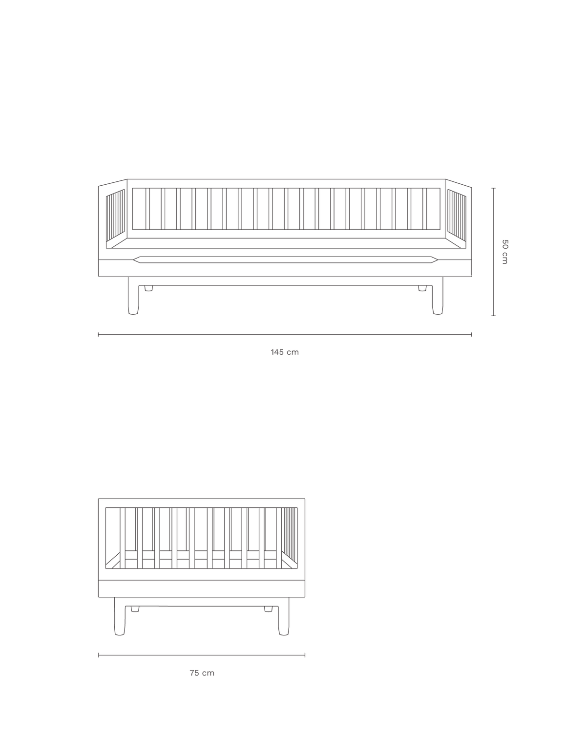 Nobodinoz Pure mitwachsendes Juniorbett aus Eichenholz 70x140