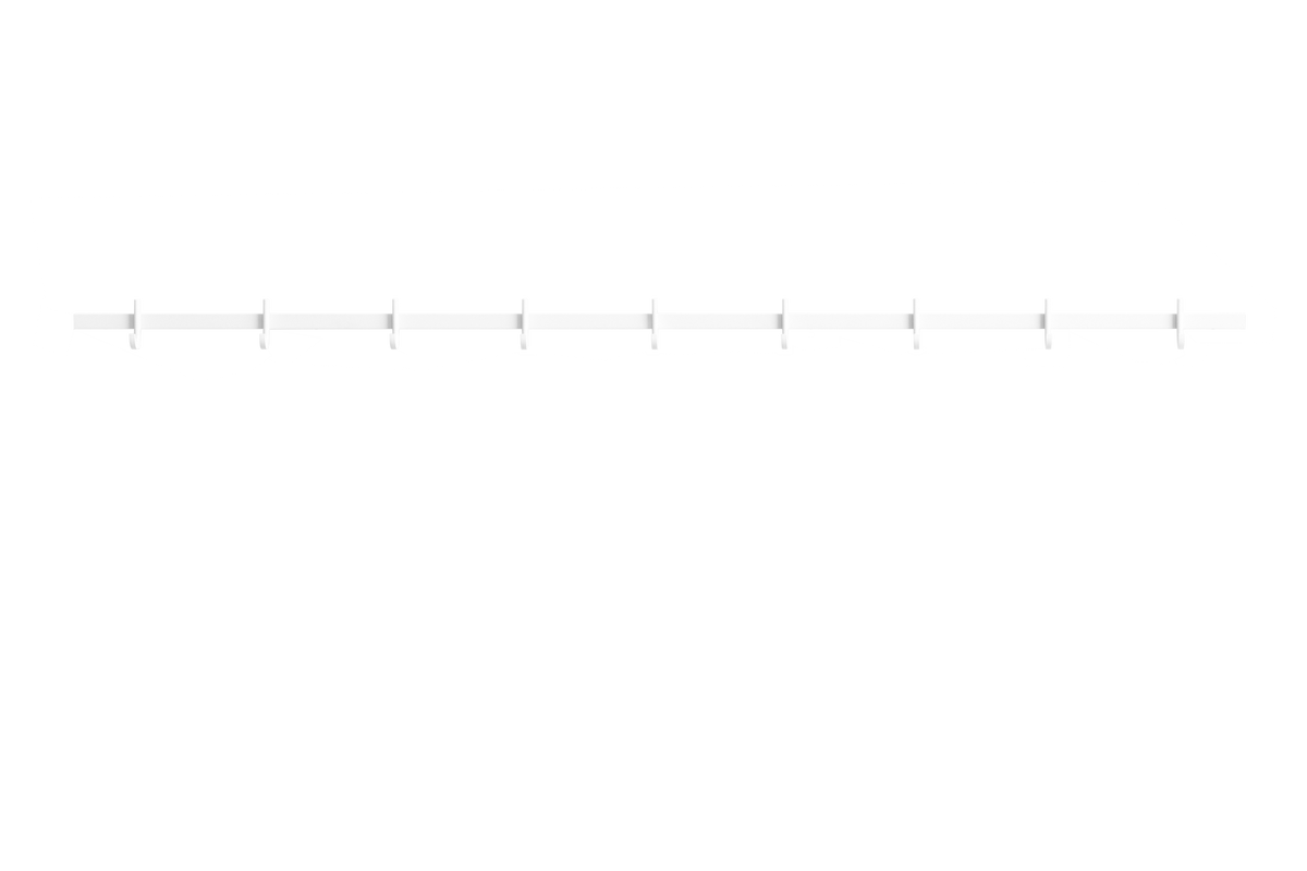 Hook rail, large w123 x d4.7 x h5.2 cm White