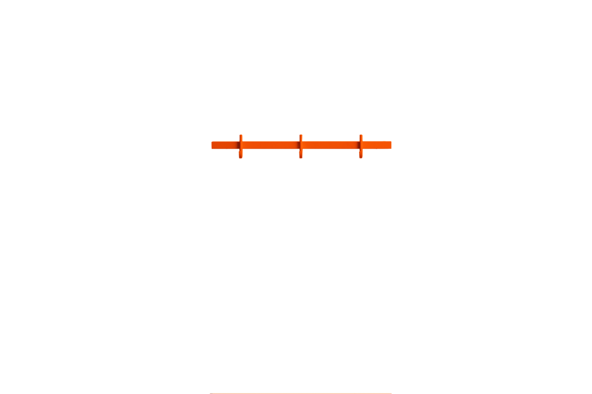 Hook rail, small w41 x d4.7 x h5.2 cm Orange