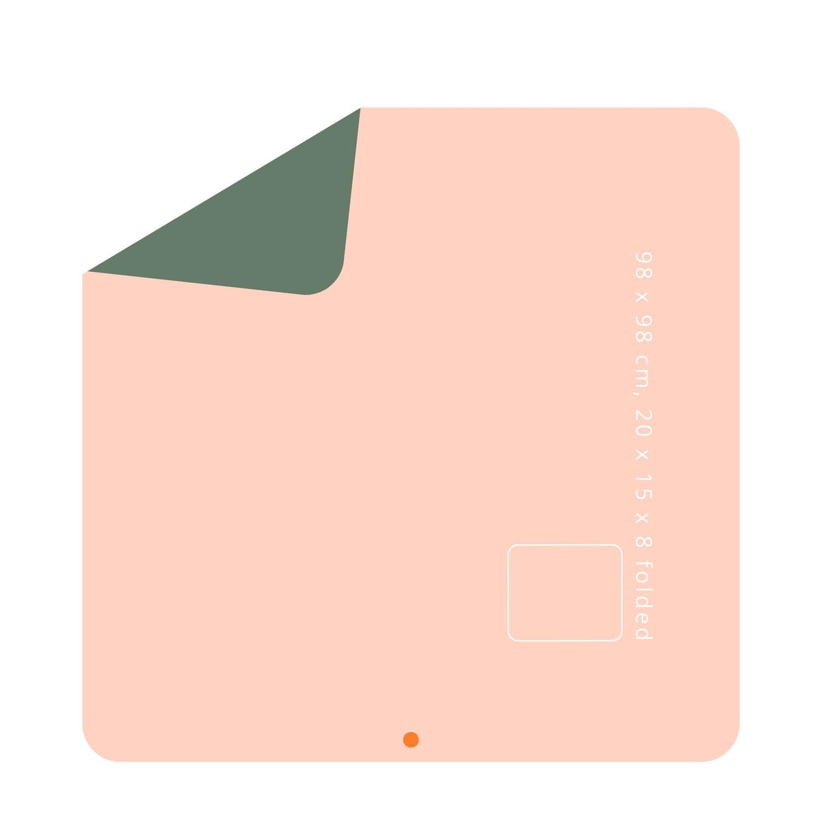 Studio HUSKE Tapis d'activités carré M Pêche/Vert