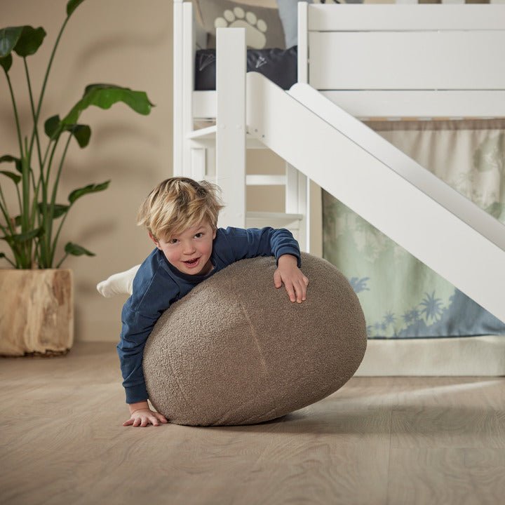 Lifetime Kidsrooms Round pouf in teddy fabric Choco