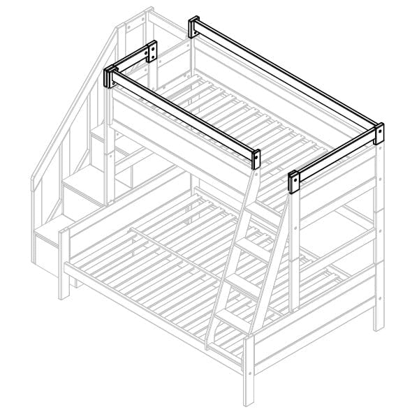 Estensione di sicurezza Lifetime Kidsrooms - Letto a castello Family con scale e scaletta Bianco