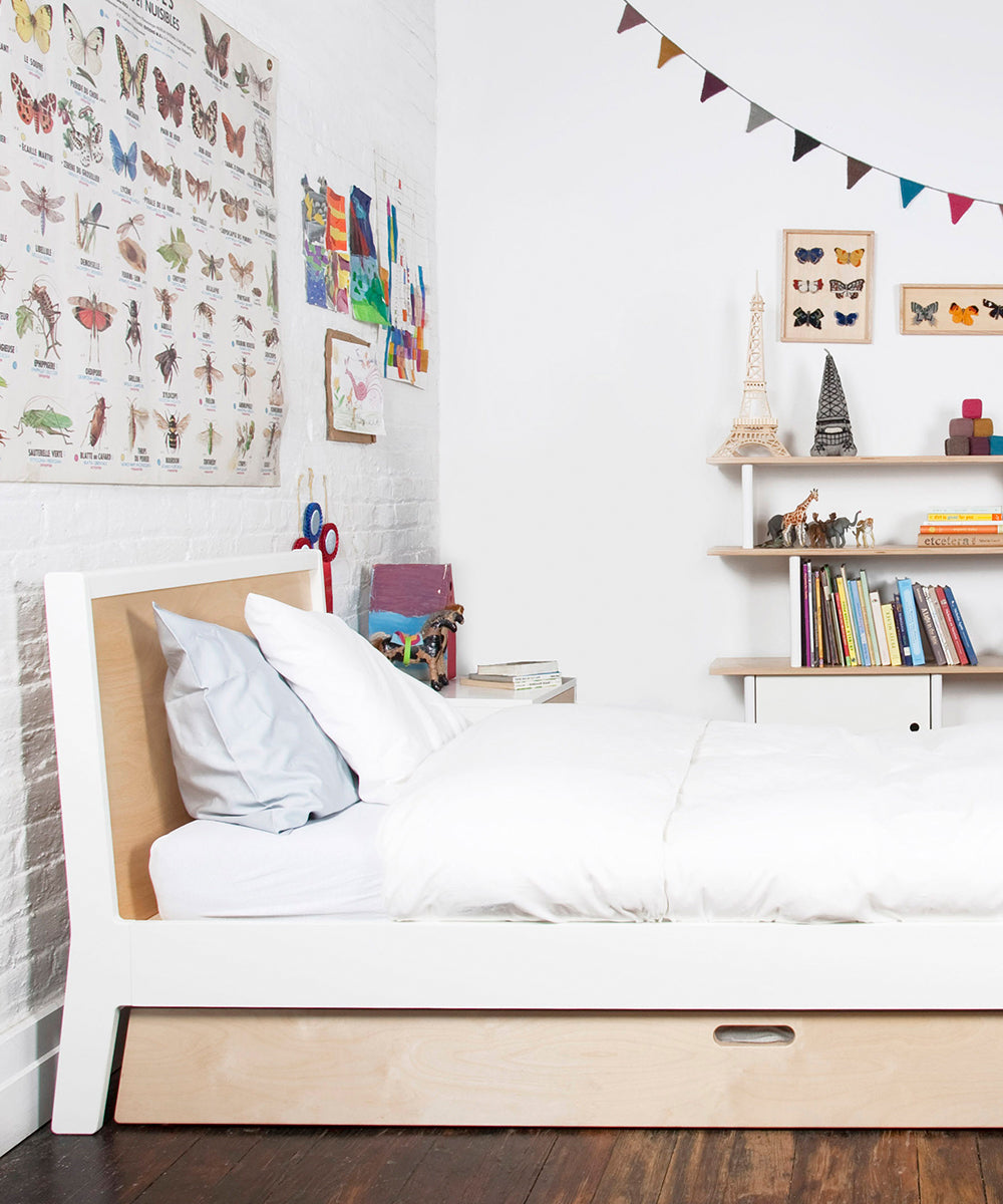 Oeuf NYC Sparrow single bed, white / birch