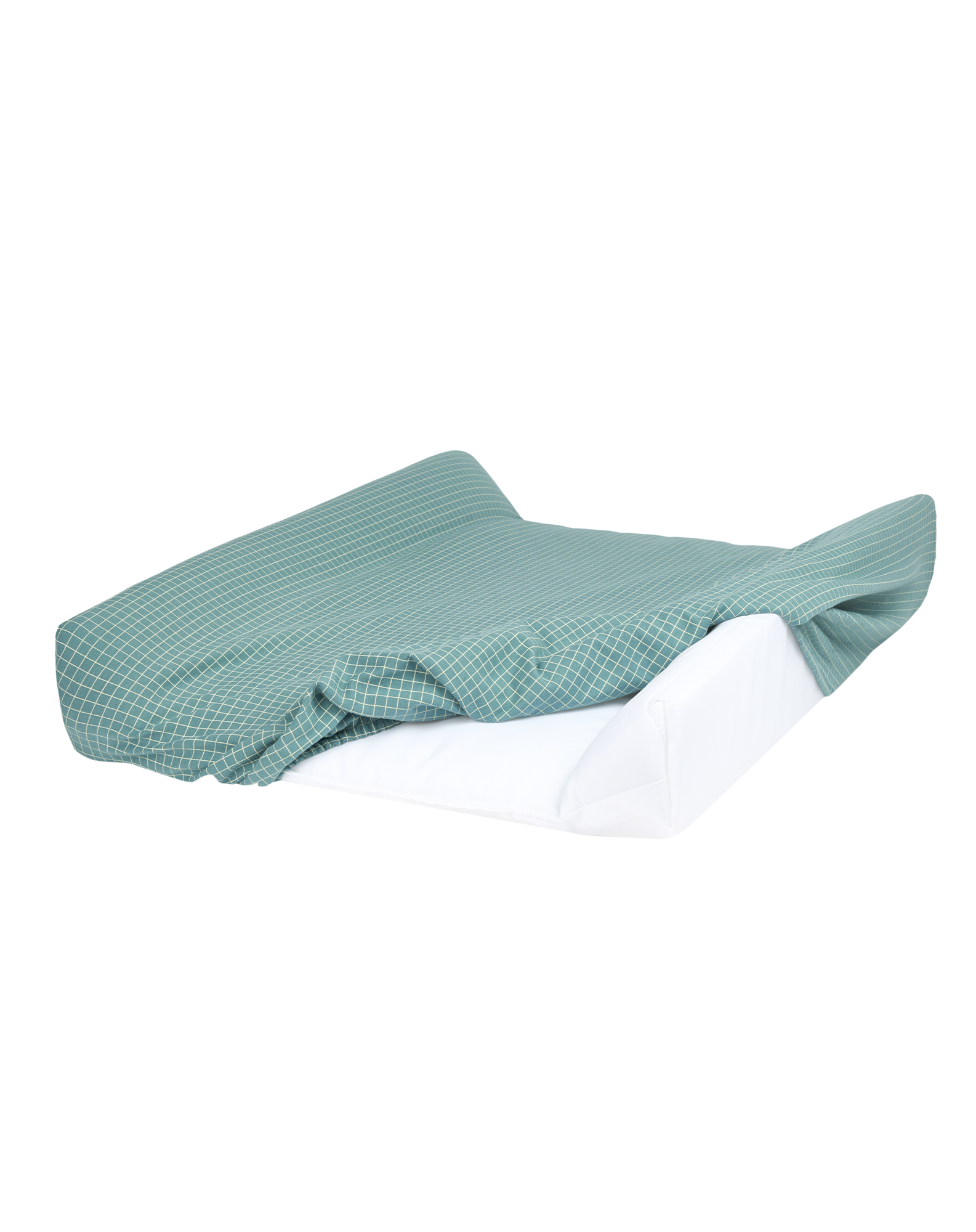 Nobodinoz changing mat cover Stories Limited Edition organic cotton jersey petrol cream