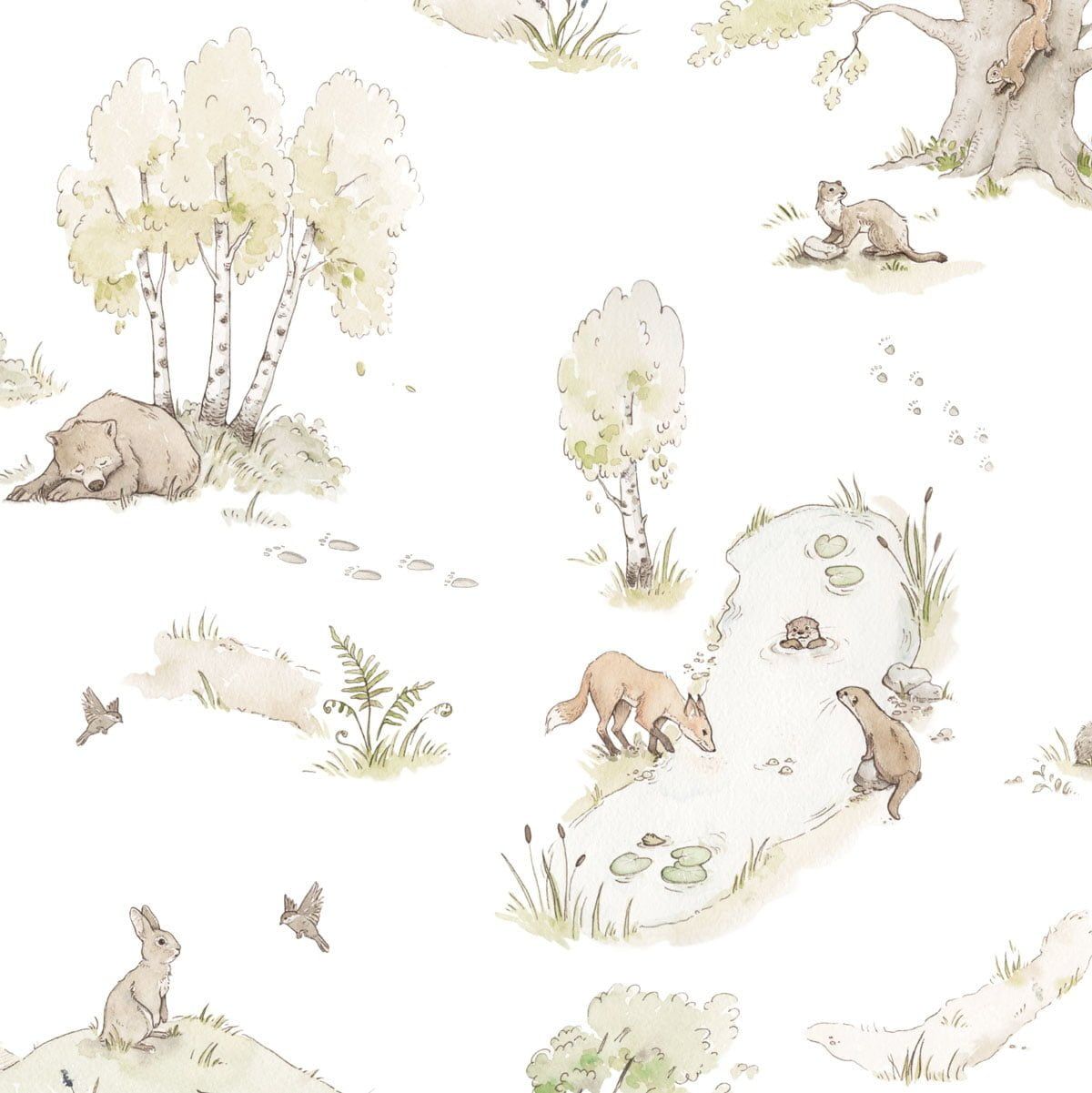 Dekornik Tapete Fairytale Forest Streifen 100 x 280