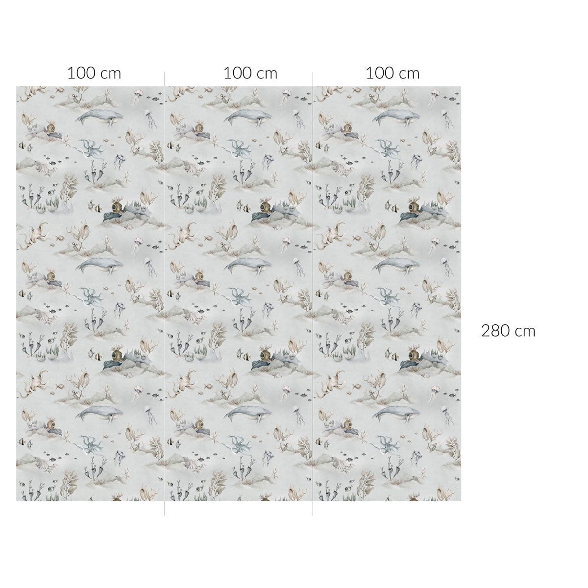 Dekornik wallpaper Underwater World gray stripes 100 x 280