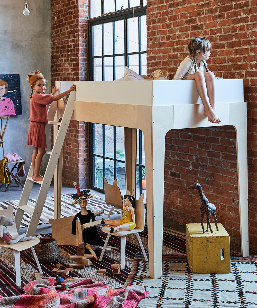 Oeuf NYC Perch loft bed, white / birch