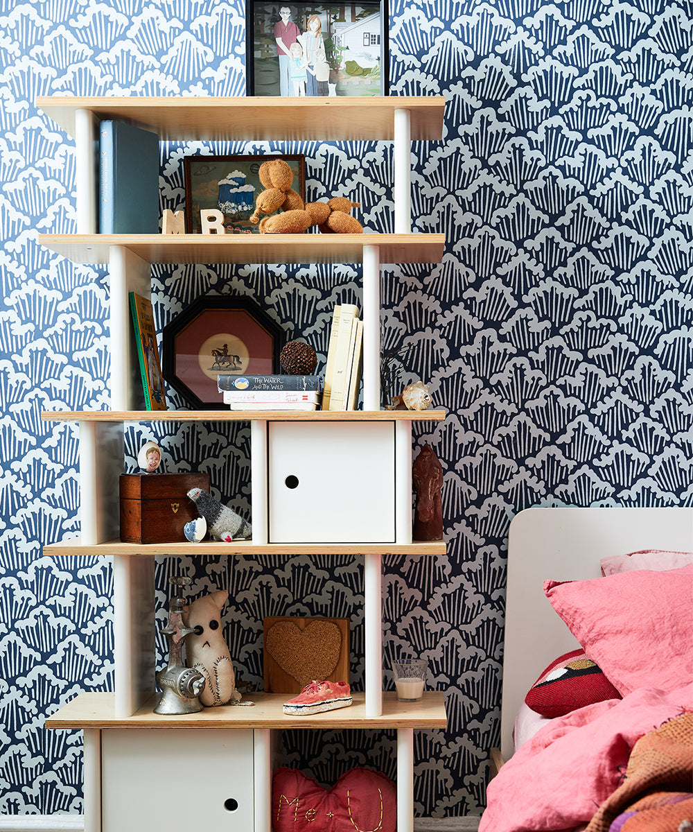 Oeuf NYC Vertical Mini Library, White / Birch